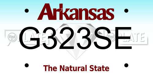 G323SE Arkansas License Plate