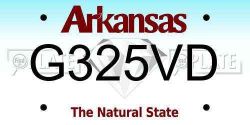 G325VD Arkansas License Plate