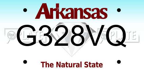 G328VQ Arkansas License Plate