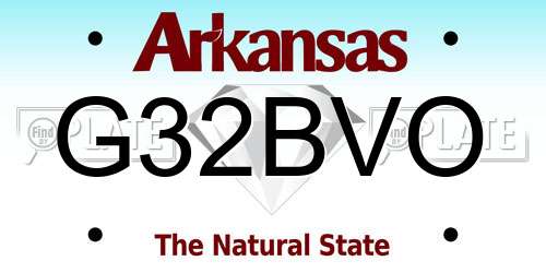 G32BVO Arkansas License Plate