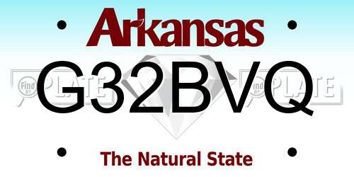 G32BVQ Arkansas License Plate