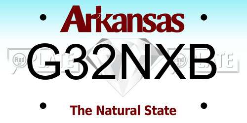 G32NXB Arkansas License Plate