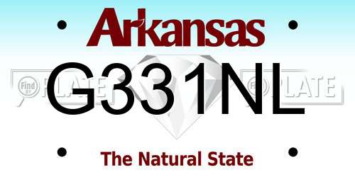G331NL Arkansas License Plate