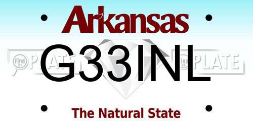 G33INL Arkansas License Plate