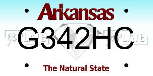 G342HC Arkansas License Plate