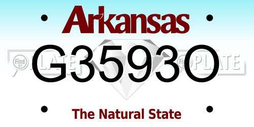 G3593O Arkansas License Plate