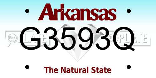 G3593Q Arkansas License Plate