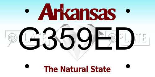G359ED Arkansas License Plate