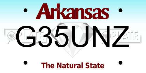 G35UNZ Arkansas License Plate