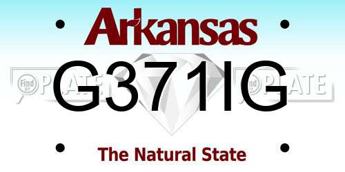 G371IG Arkansas License Plate