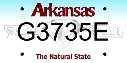 G3735E Arkansas License Plate