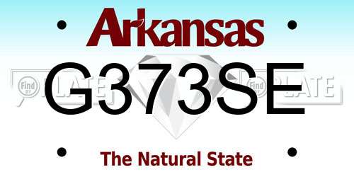 G373SE Arkansas License Plate