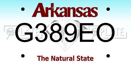 G389EO Arkansas License Plate