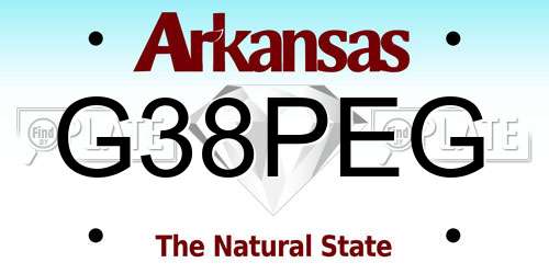 G38PEG Arkansas License Plate