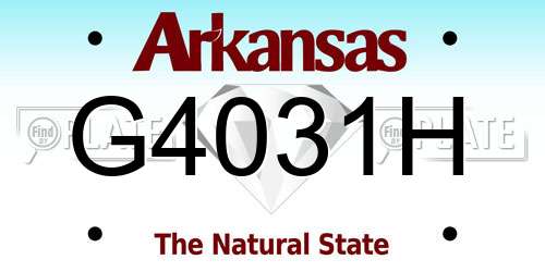 G4031H Arkansas License Plate