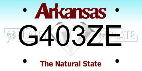 G403ZE Arkansas License Plate