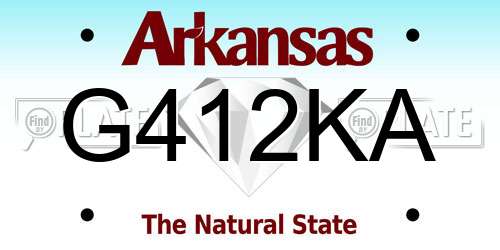G412KA Arkansas License Plate