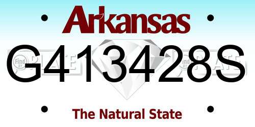 G413428S Arkansas License Plate