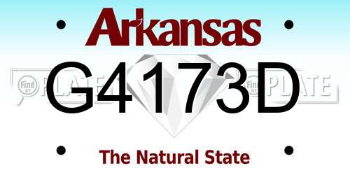 G4173D Arkansas License Plate