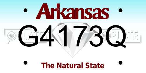 G4173Q Arkansas License Plate