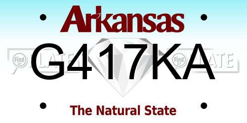 G417KA Arkansas License Plate