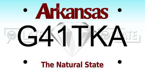 G41TKA Arkansas License Plate