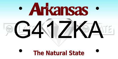 G41ZKA Arkansas License Plate