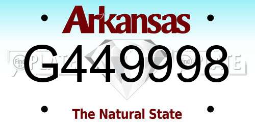 G449998 Arkansas License Plate