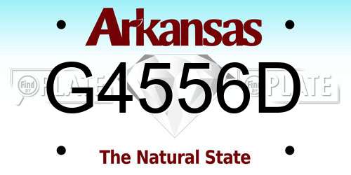 G4556D Arkansas License Plate