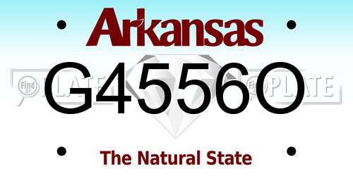 G4556O Arkansas License Plate