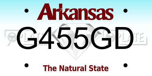 G455GD Arkansas License Plate