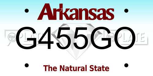 G455GO Arkansas License Plate