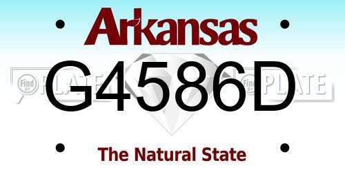 G4586D Arkansas License Plate