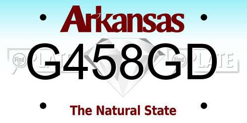 G458GD Arkansas License Plate