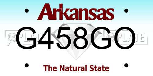 G458GO Arkansas License Plate