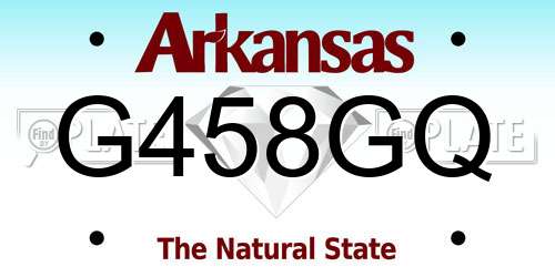 G458GQ Arkansas License Plate