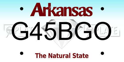 G45BGO Arkansas License Plate