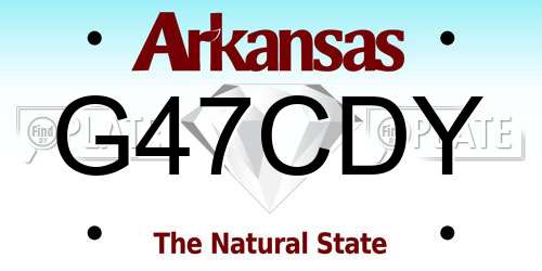 G47CDY Arkansas License Plate