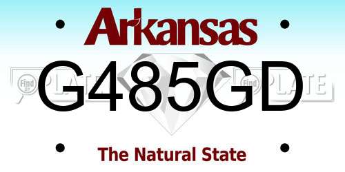 G485GD Arkansas License Plate