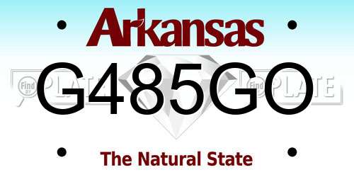G485GO Arkansas License Plate