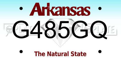 G485GQ Arkansas License Plate