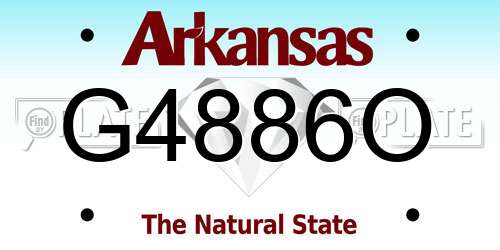 G4886O Arkansas License Plate
