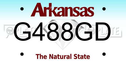 G488GD Arkansas License Plate