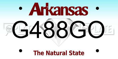 G488GO Arkansas License Plate