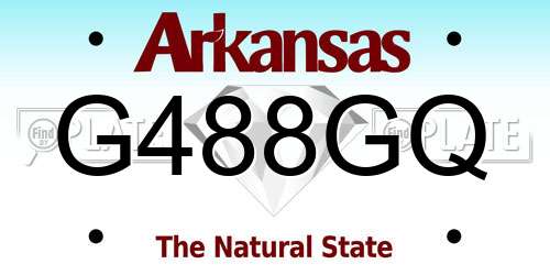 G488GQ Arkansas License Plate
