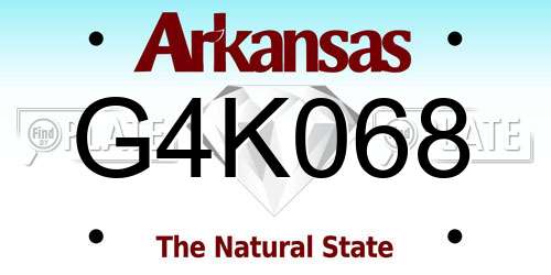 G4K068 Arkansas License Plate