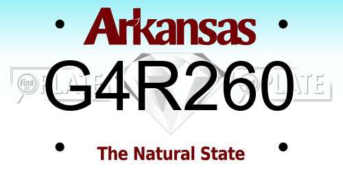 G4R260 Arkansas License Plate