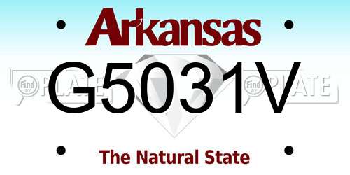 G5031V Arkansas License Plate