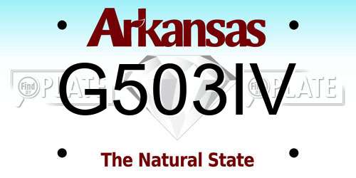 G503IV Arkansas License Plate