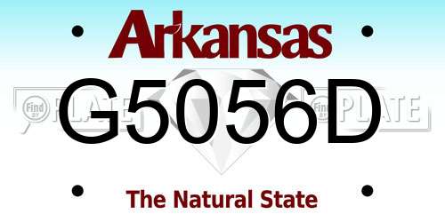 G5056D Arkansas License Plate